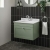 Nuie Classique Wall Hung 1-Drawer Vanity Unit with 1TH Grey Marble Top Basin 600mm Wide - Satin Green