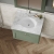 Nuie Classique Wall Hung 1-Drawer Vanity Unit with 1TH Grey Marble Top Basin 600mm Wide - Satin Green | Thumbnail Image