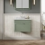 Nuie Classique Wall Hung 1-Drawer Vanity Unit with 1TH Grey Marble Top Basin 600mm Wide - Satin Green | Thumbnail Image