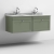 Nuie Classique Wall Hung 2-Drawer Vanity Unit with 1TH Grey Round Marble Top Basin 1200mm Wide - Satin Green