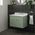 Nuie Classique Wall Hung 1-Drawer Vanity Unit with 3TH Grey Marble Top Basin 600mm Wide - Satin Green