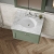 Nuie Classique Wall Hung 1-Drawer Vanity Unit with 3TH Grey Marble Top Basin 600mm Wide - Satin Green | Thumbnail Image