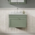 Nuie Classique Wall Hung 1-Drawer Vanity Unit with 3TH Grey Marble Top Basin 600mm Wide - Satin Green | Thumbnail Image