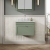 Nuie Classique Wall Hung 1-Drawer Vanity Unit with 3TH Grey Marble Top Basin 600mm Wide - Satin Green | Thumbnail Image