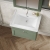 Nuie Classique Wall Hung 1-Drawer Vanity Unit with Classic Basin 600mm Wide Satin Green - 0 Tap Hole | Thumbnail Image