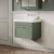 Nuie Classique Wall Hung 1-Drawer Vanity Unit with Classic Basin 600mm Wide Satin Green - 0 Tap Hole | Thumbnail Image