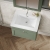 Nuie Classique Wall Hung 1-Drawer Vanity Unit with 0TH Contemporary Basin 600mm Wide - Satin Green | Thumbnail Image