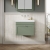 Nuie Classique Wall Hung 1-Drawer Vanity Unit with 0TH Contemporary Basin 600mm Wide - Satin Green | Thumbnail Image
