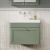 Nuie Classique Wall Hung 1-Drawer Vanity Unit with 0TH Contemporary Basin 600mm Wide - Satin Green | Thumbnail Image