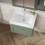 Nuie Classique Wall Hung 1-Drawer Vanity Unit with 1TH Contemporary Basin 600mm Wide - Satin Green | Thumbnail Image