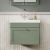 Nuie Classique Wall Hung 1-Drawer Vanity Unit with 1TH Contemporary Basin 600mm Wide - Satin Green | Thumbnail Image