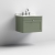 Nuie Classique Wall Hung 1-Drawer Vanity Unit with 3TH White Round Marble Top Basin 600mm Wide - Satin Green