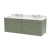 Nuie Classique Wall Hung 2-Drawer Vanity Unit with 3TH White Round Marble Top Basin 1200mm Wide - Satin Green