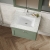 Nuie Classique Wall Hung 1-Drawer Vanity Unit with 1TH White Square Marble Top Basin 600mm Wide - Satin Green | Thumbnail Image