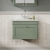 Nuie Classique Wall Hung 1-Drawer Vanity Unit with 1TH White Square Marble Top Basin 600mm Wide - Satin Green | Thumbnail Image