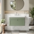 Nuie Classique Wall Hung 1-Drawer Vanity Unit with Basin 800mm Wide Satin Green - 3 Tap Hole | Thumbnail Image