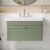 Nuie Classique Wall Hung 1-Drawer Vanity Unit with Basin 800mm Wide Satin Green - 3 Tap Hole | Thumbnail Image
