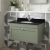 Nuie Classique Wall Hung 1-Drawer Vanity Unit with 1TH Black Marble Top Basin 800mm Wide - Satin Green