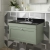 Nuie Classique Wall Hung 1-Drawer Vanity Unit with 3TH Black Marble Top Basin 800mm Wide - Satin Green