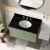 Nuie Classique Wall Hung 1-Drawer Vanity Unit with 3TH Black Marble Top Basin 800mm Wide - Satin Green | Thumbnail Image