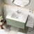 Nuie Classique Wall Hung 1-Drawer Vanity Unit with 1TH Minimalist Basin 800mm Wide - Satin Green | Thumbnail Image