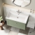 Nuie Classique Wall Hung 1-Drawer Vanity Unit with Traditional Basin 800mm Wide Satin Green - 1 Tap Hole | Thumbnail Image