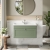 Nuie Classique Wall Hung 1-Drawer Vanity Unit with Traditional Basin 800mm Wide Satin Green - 1 Tap Hole | Thumbnail Image