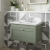 Nuie Classique Wall Hung 1-Drawer Vanity Unit with Traditional Basin 800mm Wide Satin Green - 3 Tap Hole