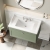 Nuie Classique Wall Hung 1-Drawer Vanity Unit with Traditional Basin 800mm Wide Satin Green - 3 Tap Hole | Thumbnail Image