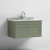 Nuie Classique Wall Hung 1-Drawer Vanity Unit with 1TH Grey Marble Top Basin 800mm Wide - Satin Green