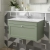 Nuie Classique Wall Hung 1-Drawer Vanity Unit with 1TH Grey Marble Top Basin 800mm Wide - Satin Green