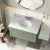 Nuie Classique Wall Hung 1-Drawer Vanity Unit with 1TH Grey Marble Top Basin 800mm Wide - Satin Green | Thumbnail Image