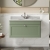 Nuie Classique Wall Hung 1-Drawer Vanity Unit with 1TH Grey Marble Top Basin 800mm Wide - Satin Green | Thumbnail Image