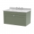 Nuie Classique Wall Hung 1-Drawer Vanity Unit with 3TH Grey Marble Top Basin 800mm Wide - Satin Green