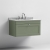 Nuie Classique Wall Hung 1-Drawer Vanity Unit with 3TH Grey Marble Top Basin 800mm Wide - Satin Green