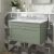 Nuie Classique Wall Hung 1-Drawer Vanity Unit with 3TH Grey Marble Top Basin 800mm Wide - Satin Green