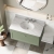 Nuie Classique Wall Hung 1-Drawer Vanity Unit with 3TH Grey Marble Top Basin 800mm Wide - Satin Green | Thumbnail Image