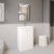 Nuie Core Floor Standing 2-Door Vanity Unit with Thin Edge Basin 600mm Wide - Gloss White | Thumbnail Image