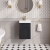 Nuie Core Wall Hung 1-Door Vanity Unit with Thin Edge Basin 400mm Wide - Satin Anthracite | Thumbnail Image