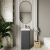 Nuie Core Floor Standing 1-Door Vanity Unit with Thin Edge Basin 400mm Wide - Satin Anthracite