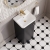 Nuie Core Floor Standing 1-Door Vanity Unit with Thin Edge Basin 400mm Wide - Satin Anthracite | Thumbnail Image
