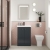 Nuie Core Floor Standing 2-Door Vanity Unit with Thin Edge Basin 500mm Wide - Satin Anthracite