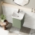 Nuie Core Wall Hung 1-Door Vanity Unit with Thin Edge Basin 400mm Wide - Satin Green | Thumbnail Image