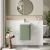 Nuie Core Wall Hung 1-Door Vanity Unit with Thin Edge Basin 400mm Wide - Satin Green | Thumbnail Image