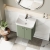 Nuie Core Wall Hung 2-Door Vanity Unit with Thin Edge Basin 500mm Wide - Satin Green | Thumbnail Image