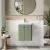 Nuie Core Wall Hung 2-Door Vanity Unit with Thin Edge Basin 500mm Wide - Satin Green | Thumbnail Image