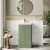 Nuie Core Floor Standing 2-Door Vanity Unit with Thin Edge Basin 500mm Wide - Satin Green | Thumbnail Image