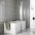Nuie Cove L-Shaped Shower Bath Hinged Screen 1700mm x 700mm/850mm - Right Handed (inc Leg Set)