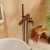 Nuie Cyprus Fluted Freestanding Bath Shower Mixer Tap with Shower Kit - Brushed Bronze | Thumbnail Image