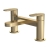 Nuie Cyprus Fluted Pillar Mounted Bath Filler Tap - Brushed Brass